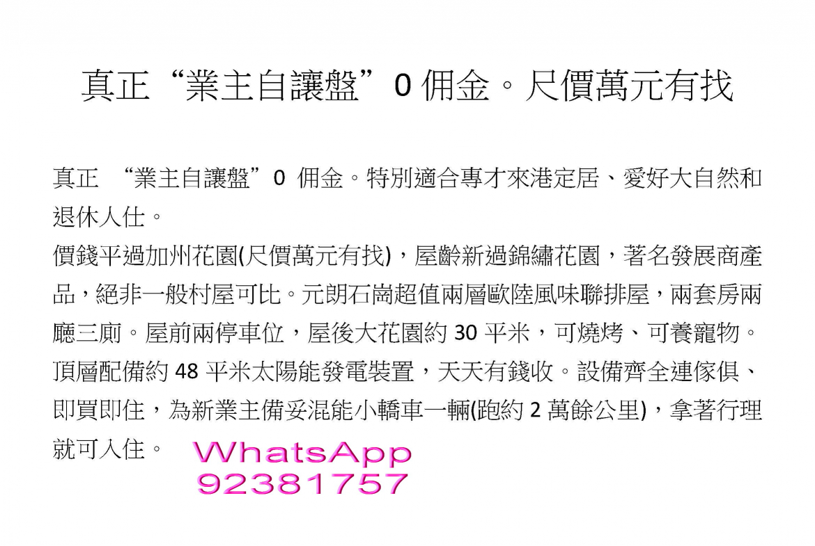 真正 “業主自讓盤”0佣金。尺價萬元有找。即买即住 - 28NTS – 香港北部都會區